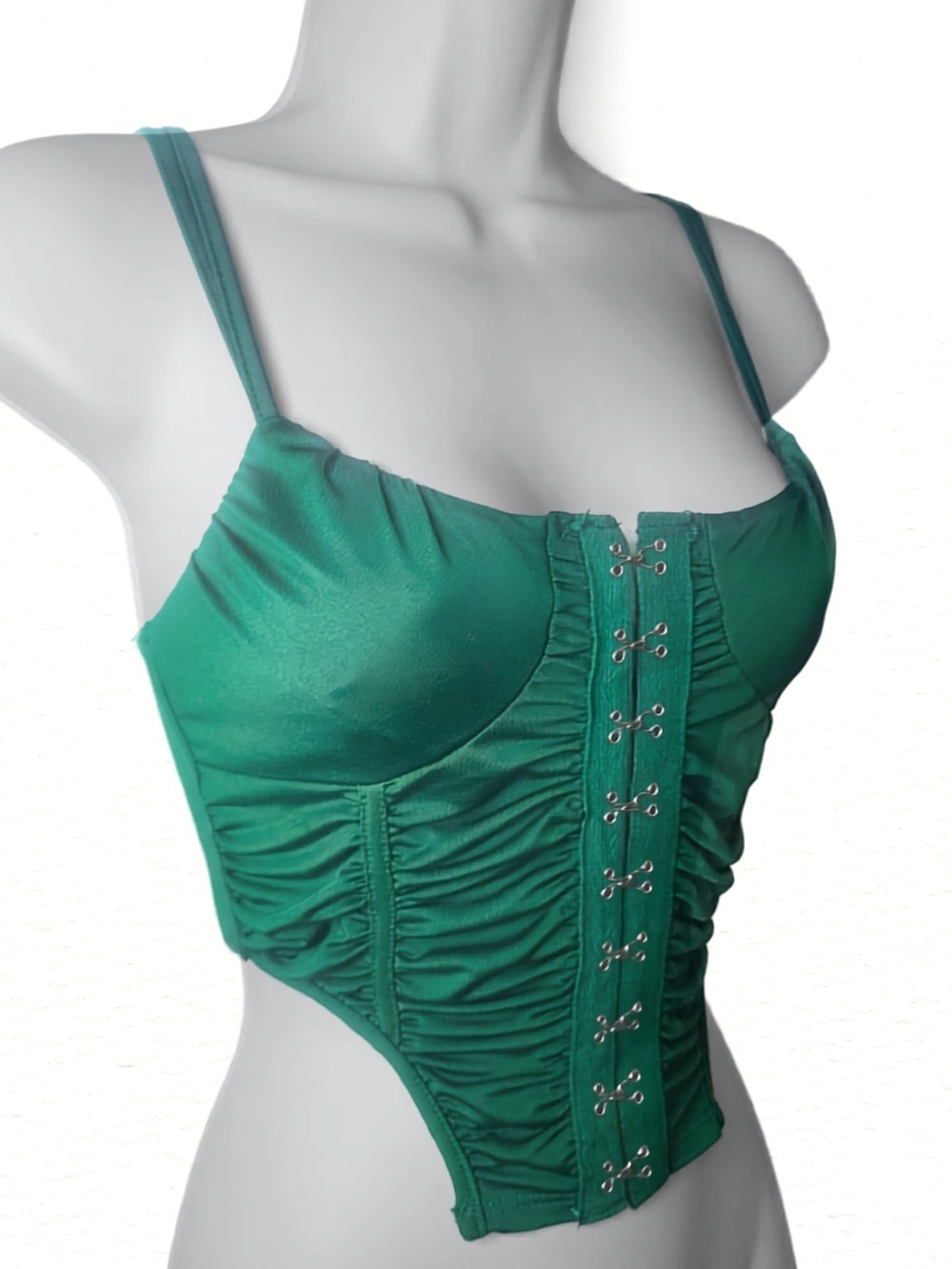 love J Bustier Corset Top with Front Hook Closure size Small in Green